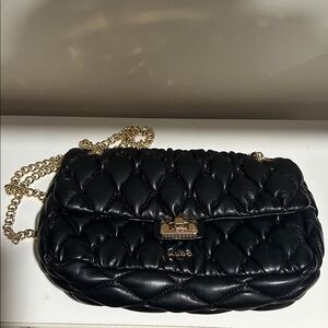 NWOT ALDO Luxe Black Quilted Shoulder Bag with Gold Chain